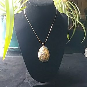 Hand painted Egg Cloisonne Pendant Necklace